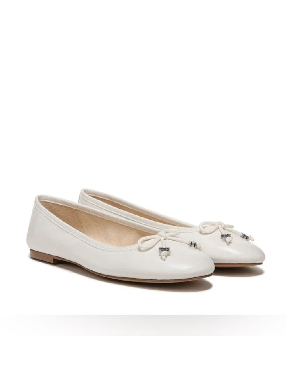 Sam Edelman Felicia Luxe White Leather Ballet Flats - NWT